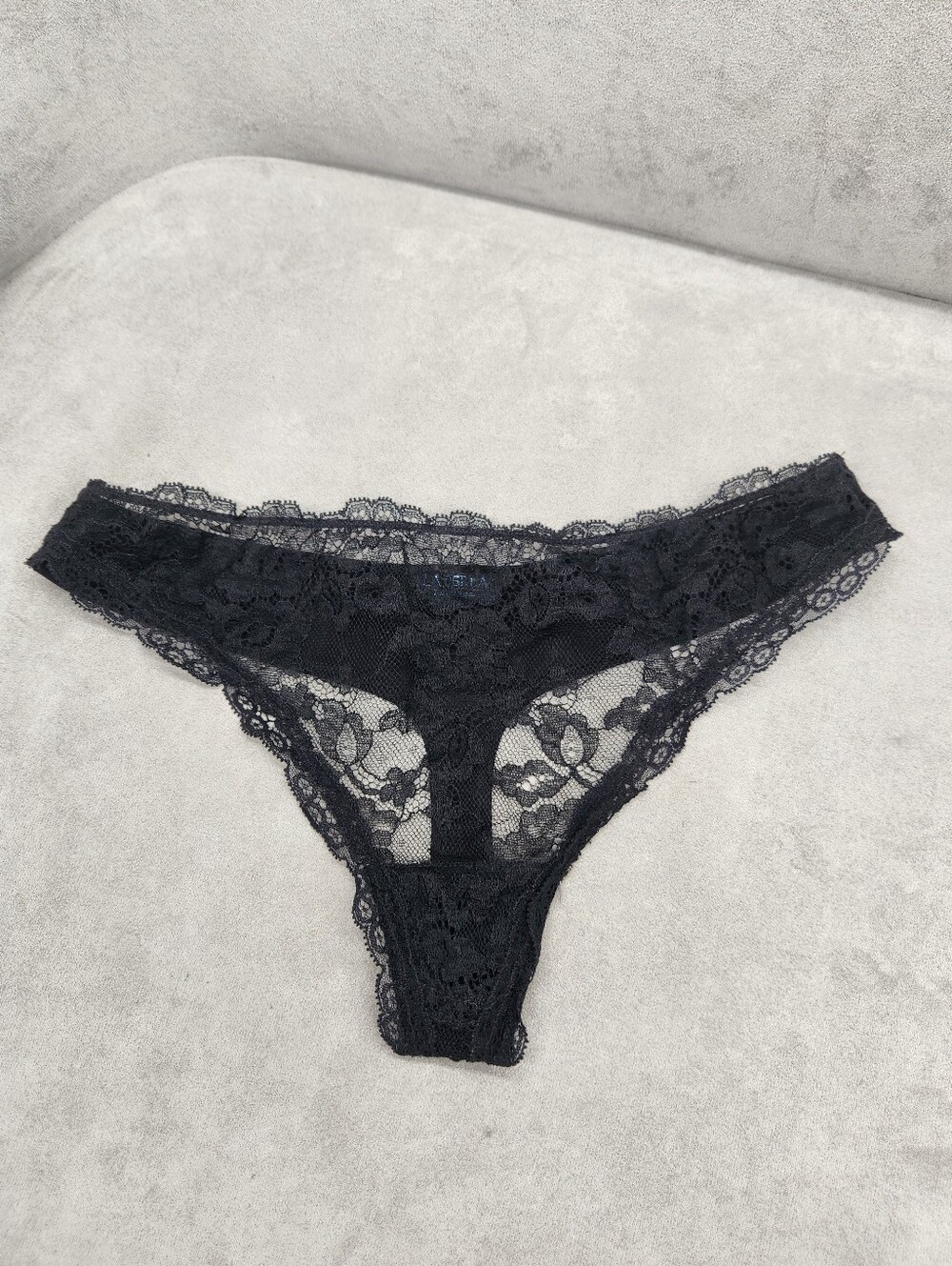 La Perla String Panties S Black Lace Thong Underwear Luxury Feminine Made Italy